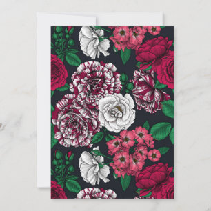 Red, white and bi-colour roses with green leaves o