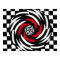 Red, White and Black Checker Vortex Print