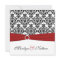 Red, White, and Black Damask Wedding Invitation