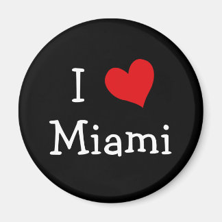 Red, White and Black I Love Miami Magnet