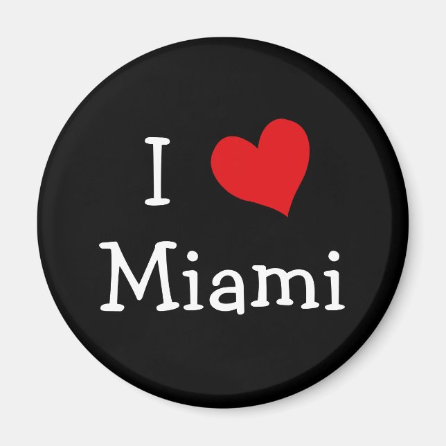 Red, White and Black I Love Miami Magnet (Front)