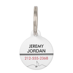 Red, White, and Black Key Ring Music Bag Tag