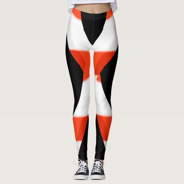 Red, White and Black Leggings (Front)