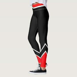 Red White and Black Leggings