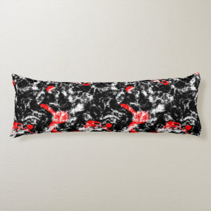 Red, White and Black Marble Abstract Body Cushion