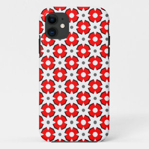Red White and Black pattern iPhone 11 Case