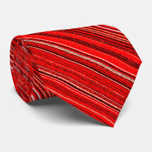 Red, White and Black Pattern Tie