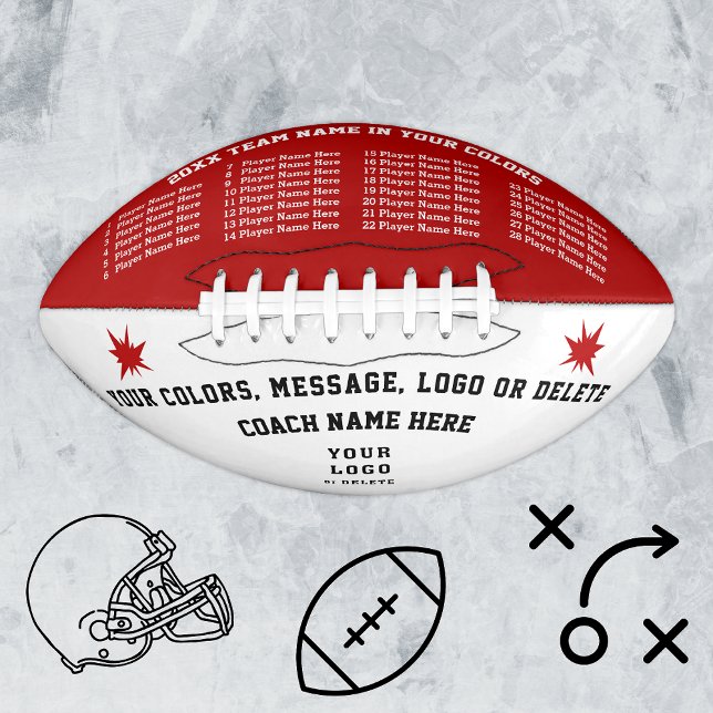 Red, White and Black Presents for Football Coaches American Football (Creator Uploaded)