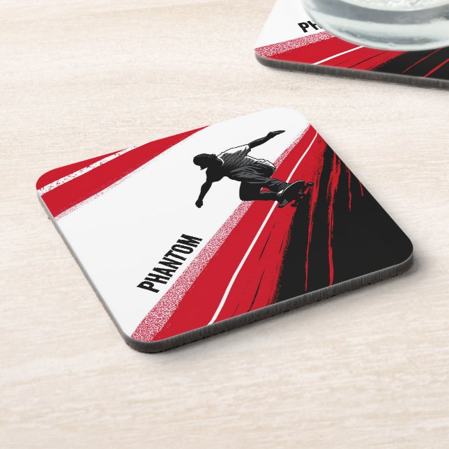 Red White and Black Skater Coaster (Left Side)
