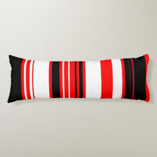 Red white and Black Stripes Body Cushion