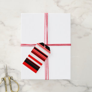 Red white and Black Stripes  Gift Tags