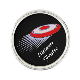 Red White and Black Ultimate Frisbee Lapel Pin