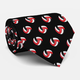 Red, White and Black Volleyball Tie