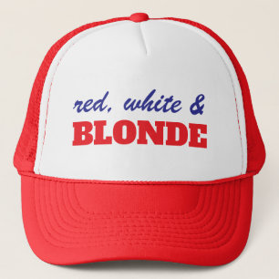 Red White And Blondy Trucker Hat