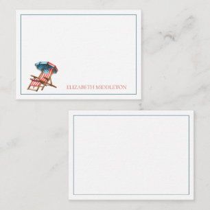 Red White and Blue 4th of July Beach Chair Card
