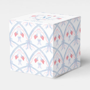 Red, White and Blue 4th of July Flag Pattern Favour Box