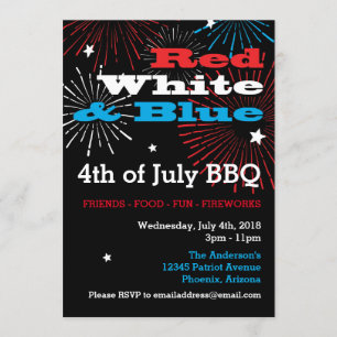 Red White and Blue 4th of July Invitation