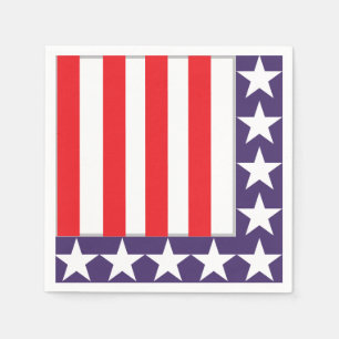 Red White and Blue 4th of July Party Napkin