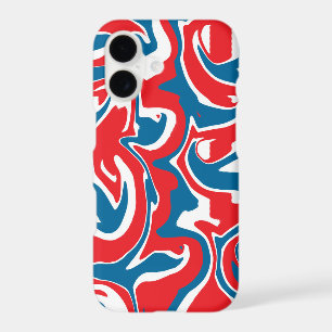 Red white and blue abstract pattern