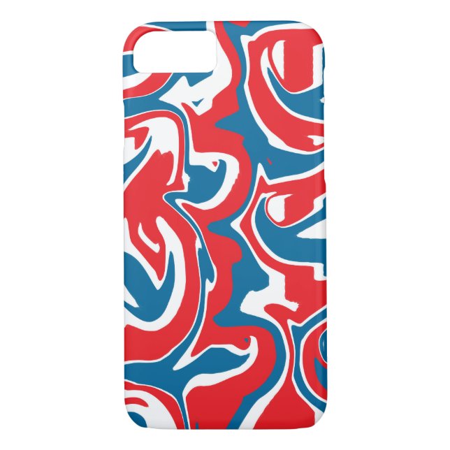 Red white and blue abstract pattern       Case-Mate iPhone case (Back)