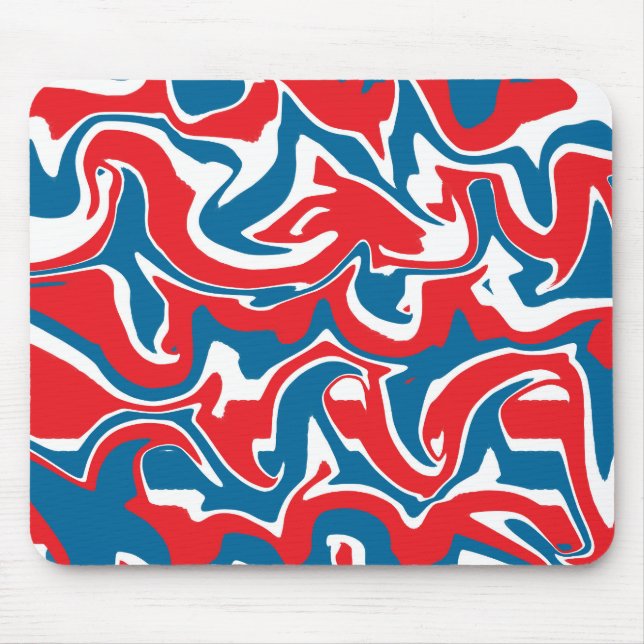 Red white and blue abstract pattern       mouse mat (Front)