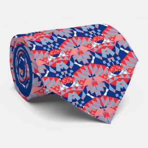 red white and blue abstract print #1 tie