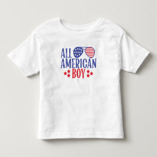 Red white and blue all american boy toddler T-Shirt