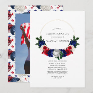 Red White and Blue American Celebration of Life Invitation