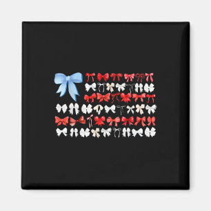 Red White And Blue American Coquette Bows Funny 4t Magnet