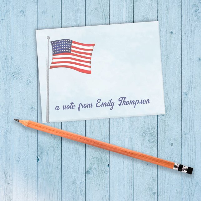 Red White and Blue American Flag Custom Post-it Notes (American flag custom post it notes.)