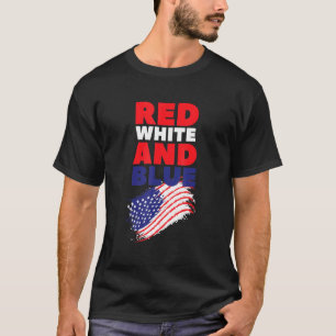 Red White and Blue American Flag USA T-Shirt