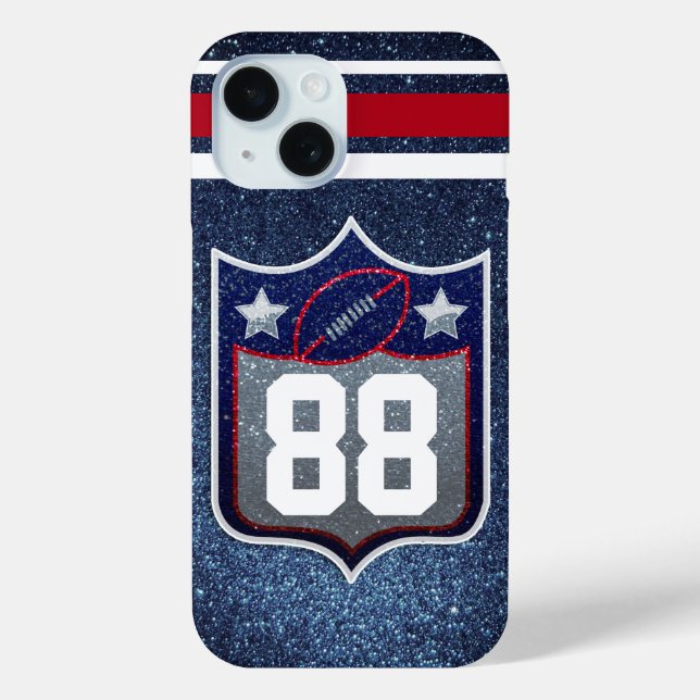 Red White and Blue American Football Team Sports Case-Mate iPhone Case (Back)