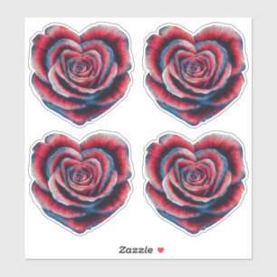 Red White and Blue American Patriotic Heart Roses 
