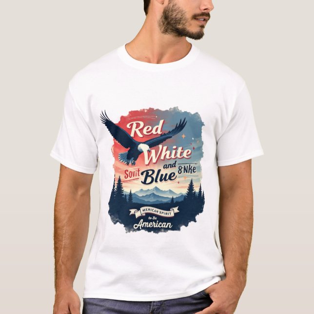 Red, White, and Blue American Spirit T-Shirt (Front)