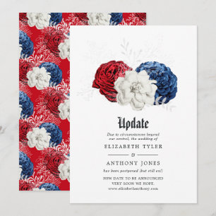Red White and Blue American Wedding Update Invitation