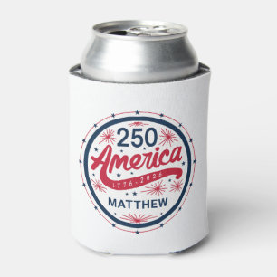 Red White and Blue America's 250th Anniversary Can Cooler