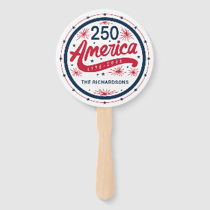 Red White and Blue America's 250th Anniversary Hand Fan