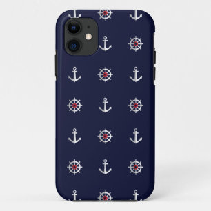 Red White And Blue Anchor Pattern iPhone 11 Case