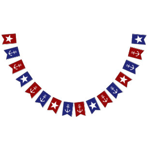 Red White and Blue Anchors and Stars Bunting