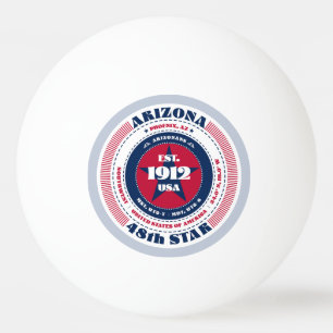 Red, White, and Blue Arizona Circle Ping Pong Ball