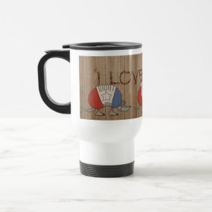 Red, White and Blue Armadillo-I Love Texas Travel Mug