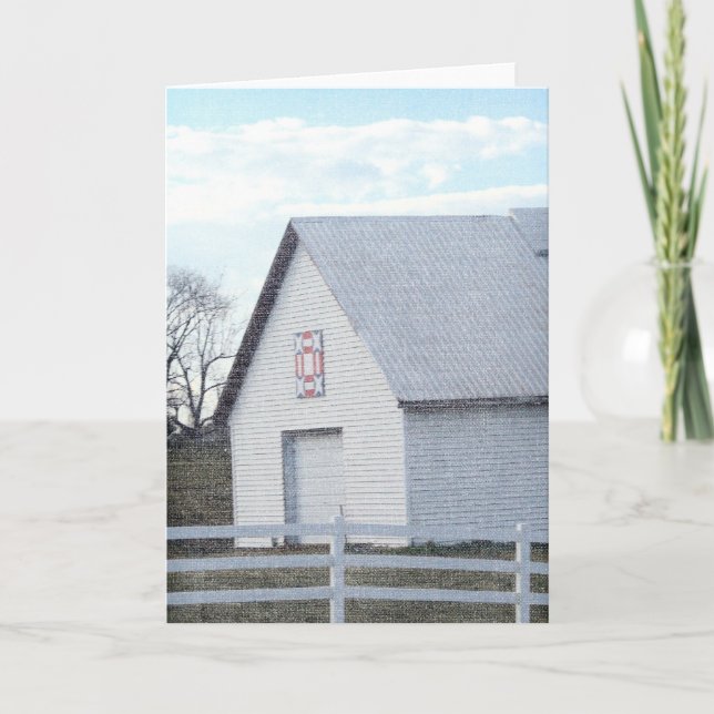 Red, White, and Blue Barn Quilt Barn Card (Front)