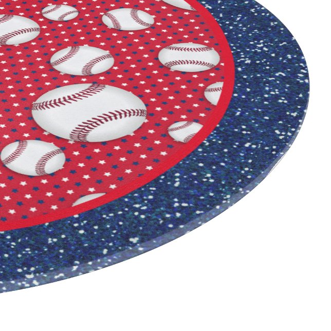 Red White and Blue Baseball   Cutting Board (Corner)