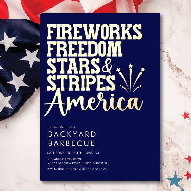 Red White and Blue BBQ Party Invitation (Creator Uploaded)