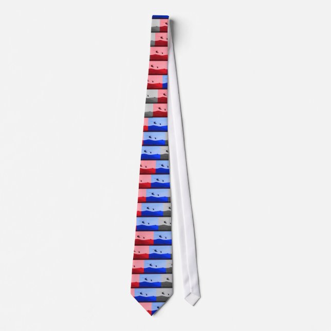 Red White and Blue Blackhawk Tie (Front)