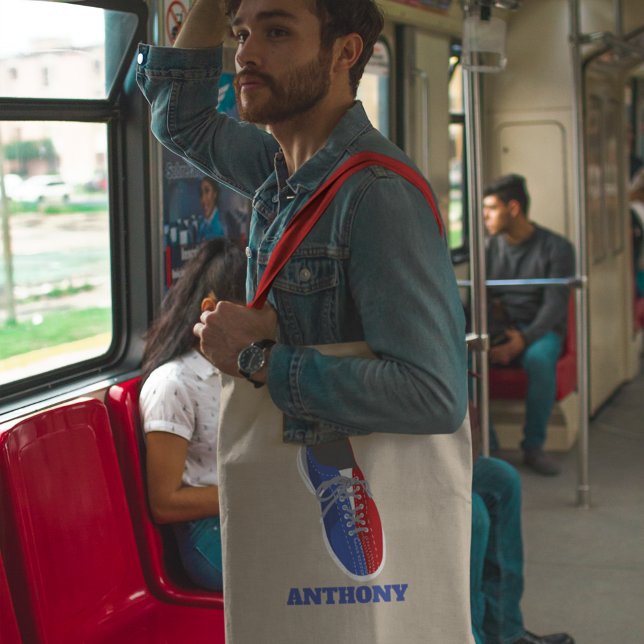 Red, White and Blue Bowling Shoe Graphic  Tote Bag (Creator Uploaded)
