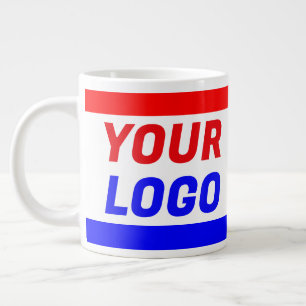 Red, White, and Blue Business Company Logo Jumbo Large Coffee Mug