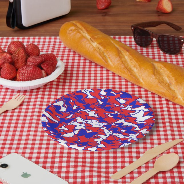 Red, white and Blue Butterfly plate for picnic (Picnic)