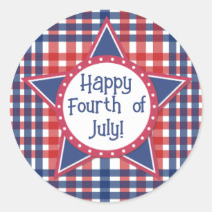 Red, White and Blue Cake Pop Classic Round Sticker