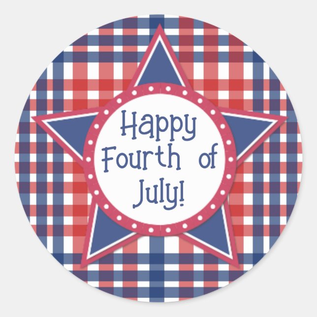 Red, White and Blue Cake Pop Classic Round Sticker (Front)